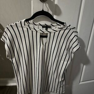 Moa Moa Black and White Striped Blouse